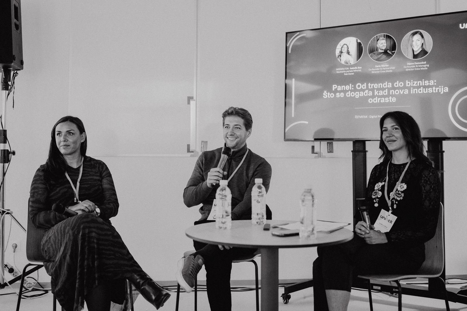 Panel Od trenda do biznisa na konferenciji Unlock Rijeka